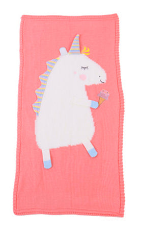 K-Cliffs Baby Blanket Unicorn Knit Cotton Crib Throw Blanket Cover Wrap, Unisex