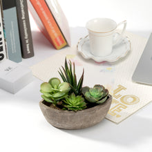 Load image into Gallery viewer, K-Cliffs Realistic Mini  Faux Succulent Plants Arrangement in a Decorative Boat Shape