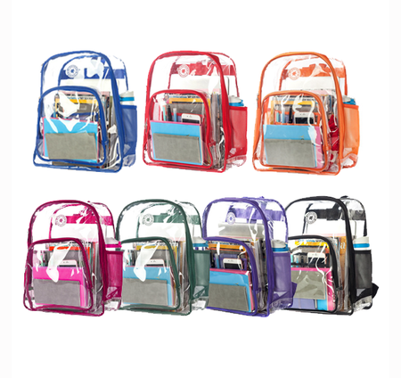 K-Cliffs Heavy Duty Clear School Backpack Bookbag Security Work Bag