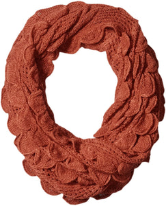 Knitted Ruffle Soft Infinity Loop Scarf  Warm Winter  Stretchy Elegant Neck Warmer