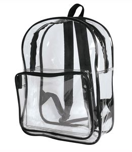 K-Cliffs 16" Clear PVC School Backpack Bag Book Bag