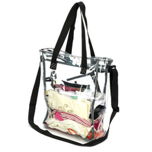 Load image into Gallery viewer, K-Cliffs Clear Tote See Through Messenger Work Bag  Zippered Bookbag with Cell Phone Pouch &amp; Coin Pouch