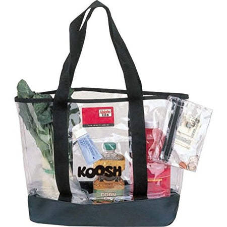 20" Clear Reusable PVC Tote Bag w/ FREE Coin Pouch - k-cliffs