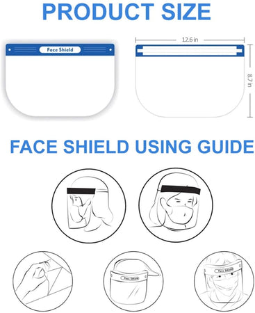 Face Shields for Man & Women Reusable Eyes & Face Protection Clear Visor Hat Shields Wholesale Bulk Quantity Lot