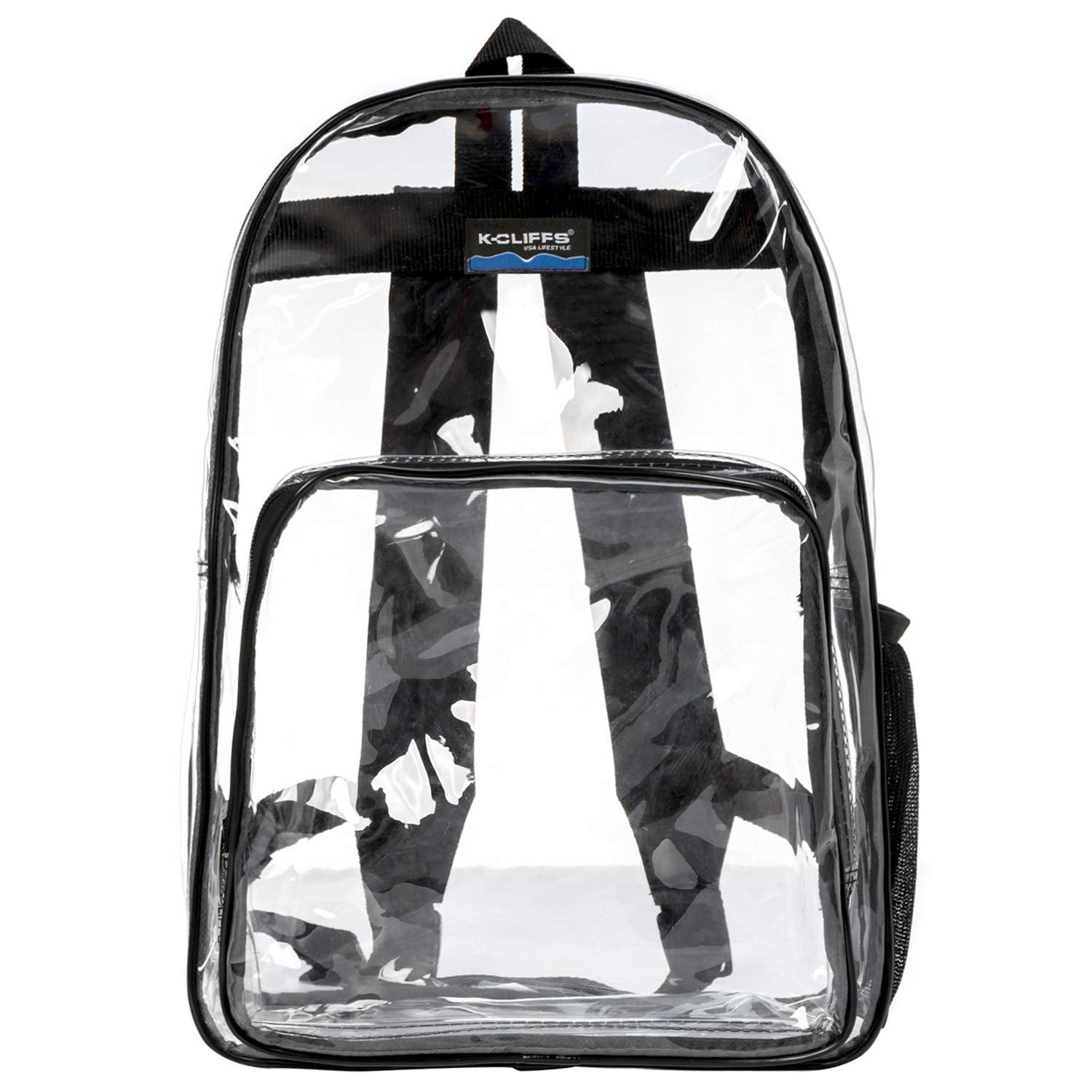 K Cliffs 17 Clear School Backpack Simple See Through Bookbag