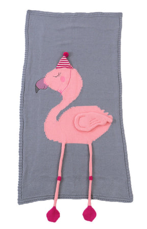 K-Cliffs 3D Flamingo Baby Knit Cotton Crib Throw Blanket Cover Wrap, Unisex