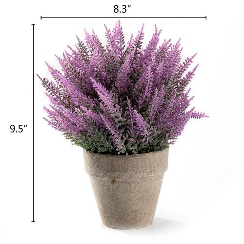 K-Cliffs Realistic Mini Faux Provence Lavender Arrangement in Pot