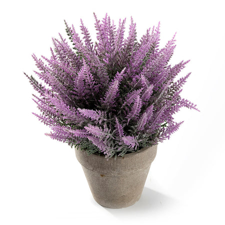 Realistic Mini Faux Provence Lavender Arrangement in Pot