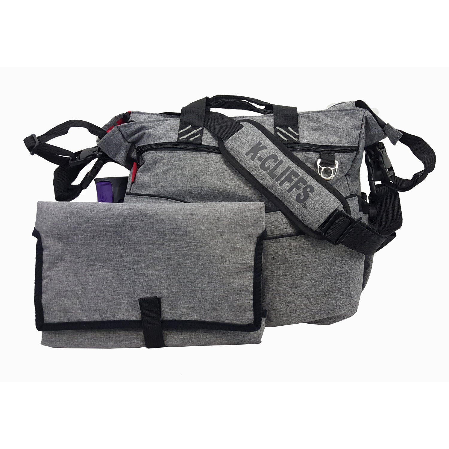 K-cliffs Clear Handbag Purse Organizer, Zippered PVC Bag, Black Trim, Unisex, Adult Unisex, Size: Large