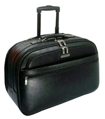 Large Leather Luggage Business Suitcase Rolling Travel Laptop Briefcase Wheeled Executive Case Mobile Office