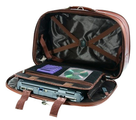 Large Leather Luggage Business Suitcase Rolling Travel Laptop Briefcase Wheeled Executive Case Mobile Office